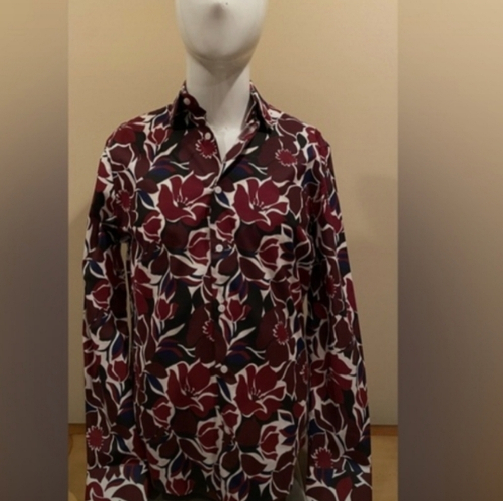 NWT Express Men's Floral Button Up Shirt - Size S
